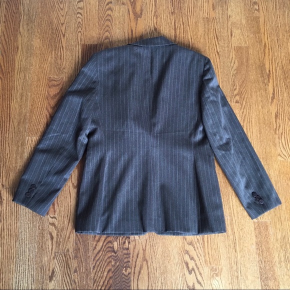 Jones New York Brown Wool Pinstriped Blazer - Picture 2 of 5